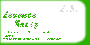 levente matiz business card